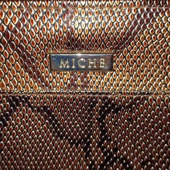 Miche Classic Base Handbag & Jen Classic Metallic Copper Reptile Print Shell Set - Picture 3 of 16